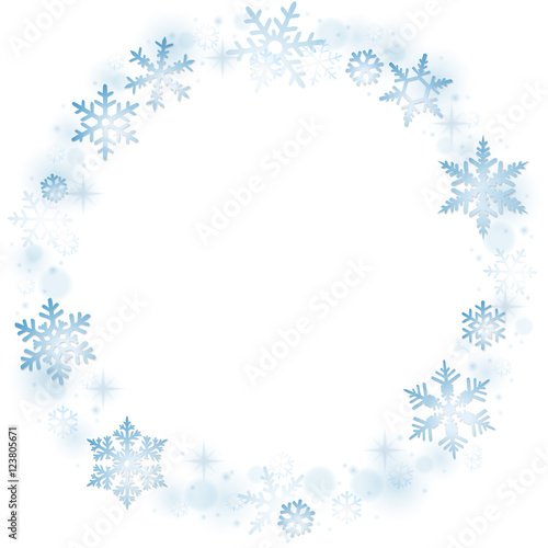 Fototapeta Naklejka Na Ścianę i Meble -  Snowflakes winter background with blank space
