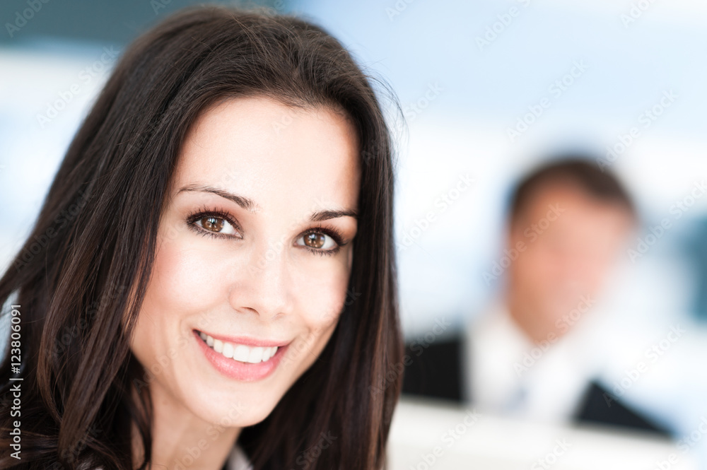 Fototapeta premium Businesswoman and Businessman in Office