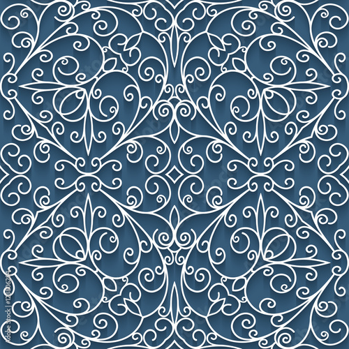 Cutout paper lace texture, seamless pattern