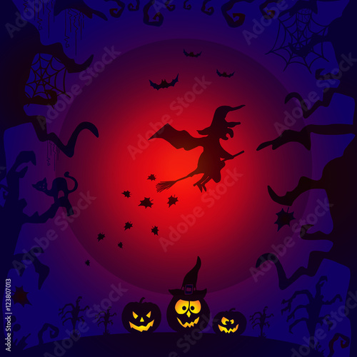 Art card for Happy Halloween.Design template for flyers  posters