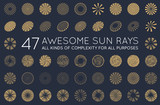 Set of Sunburst Vector Rays of Sun