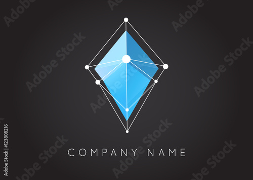 Geometric Shapes Unusual and Abstract  Vector Logo. Polygonal Co