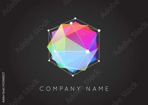 Geometric Shapes Unusual and Abstract  Vector Logo. Polygonal Co