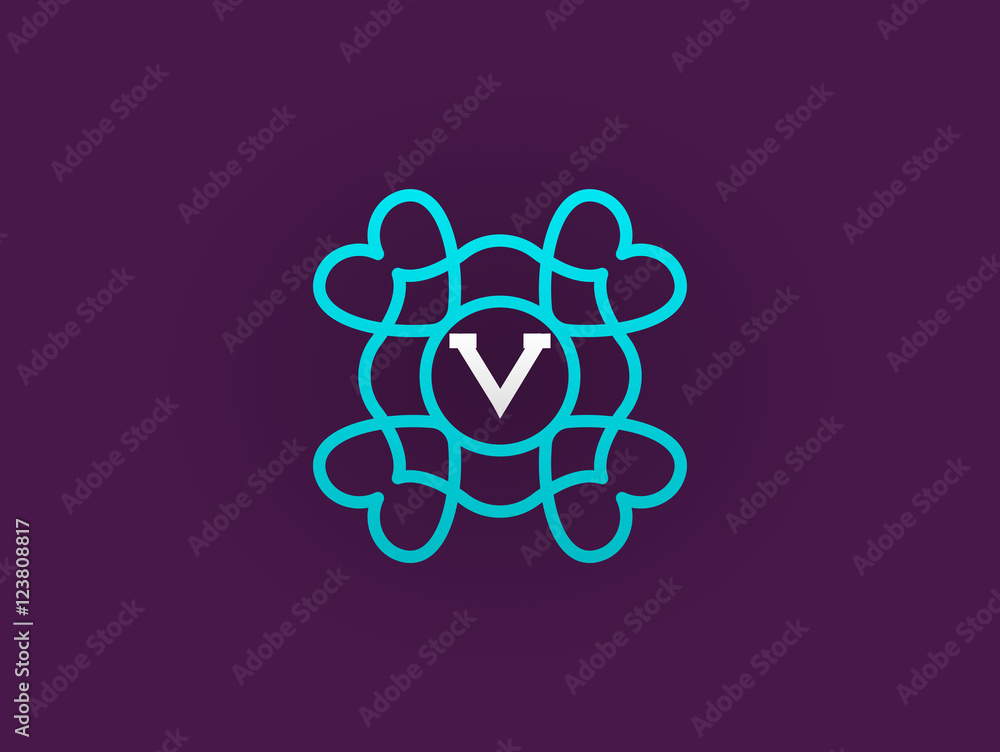 Compact Monogram or Icon Design Template with Letter Vector Illu Compact Monogram or Icon Design Template with Letter Vector Illu