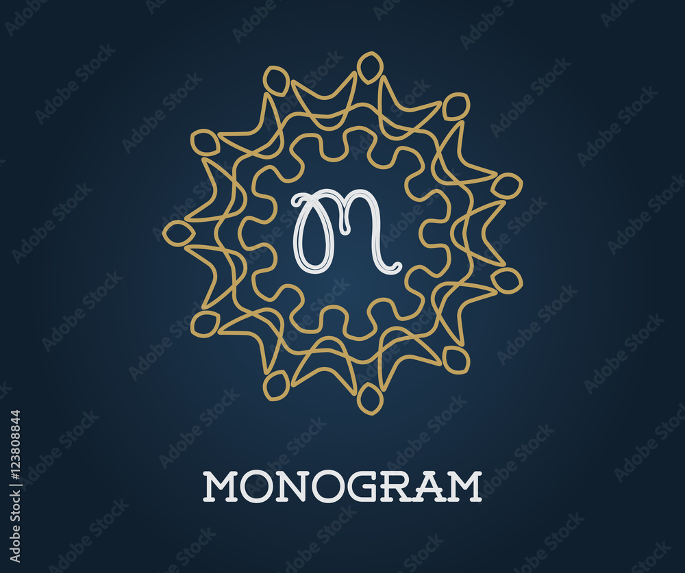Monogram Design Template with Letter Vector Illustration Premium Monogram Design Template with Letter Vector Illustration Premium