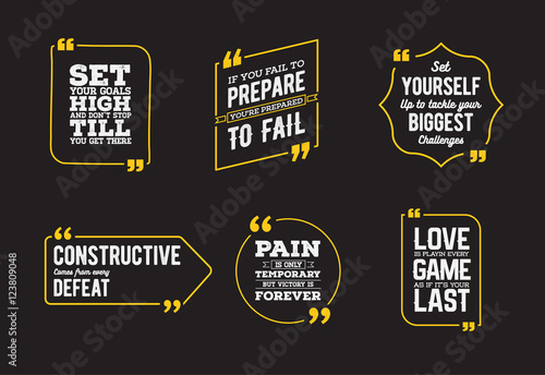 Typographic Quote Template. Template Vector Set.