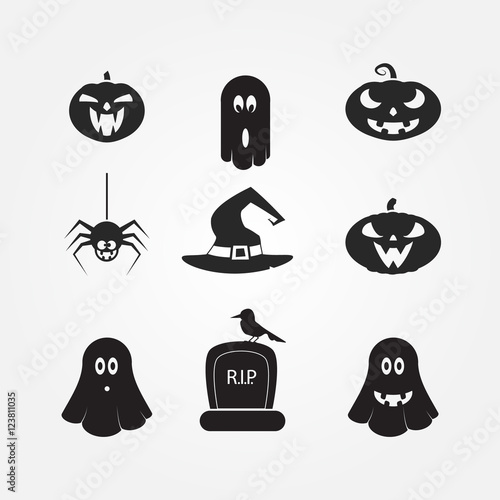 black Halloween icons photo