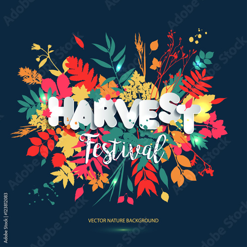 Harvest festival in paper style. Fall style for autumn