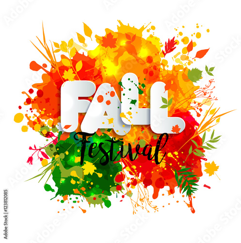 Harvest festival in paper style. Fall style for autumn