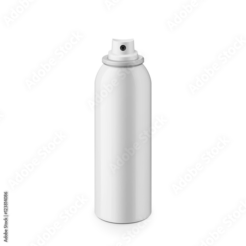 White glossy metal spray bottle without cap