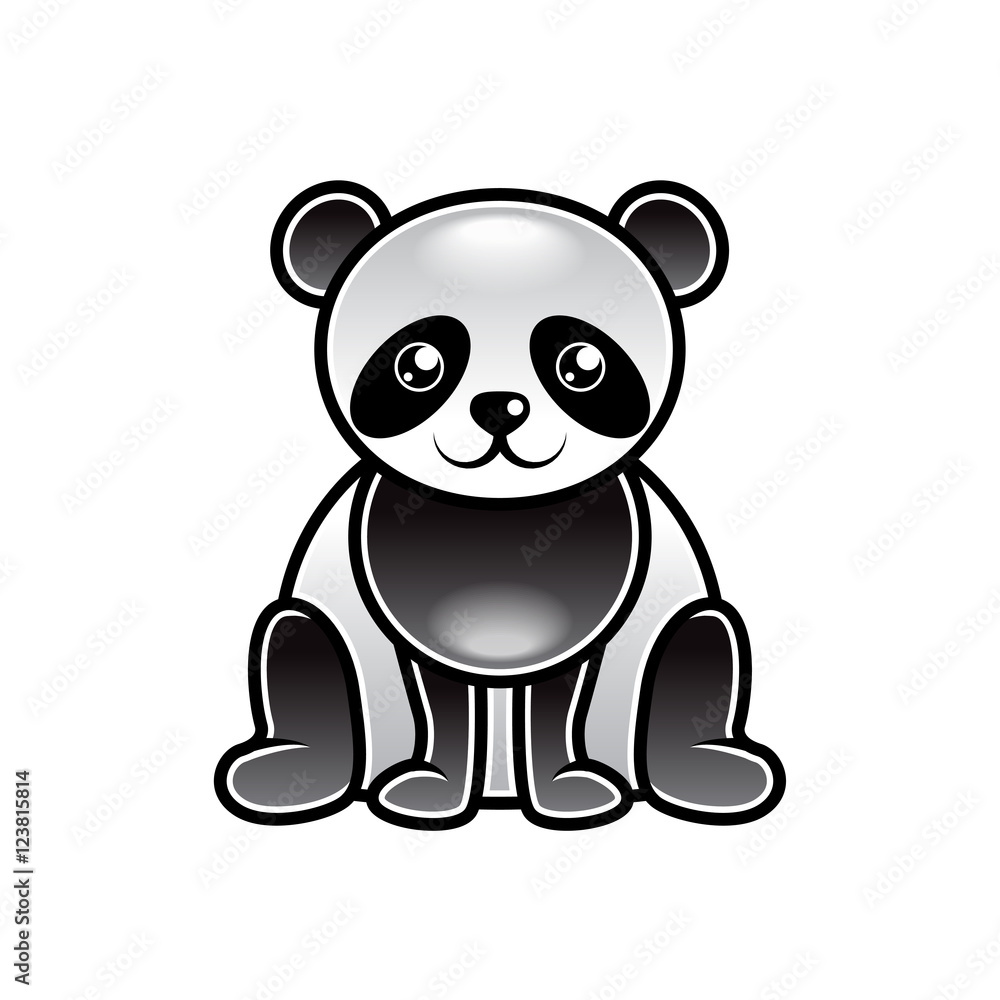 Cute cartoon panda isolated vector