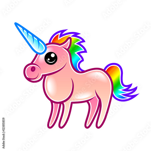 Cute cartoon unicorn isolated vector © La Gorda