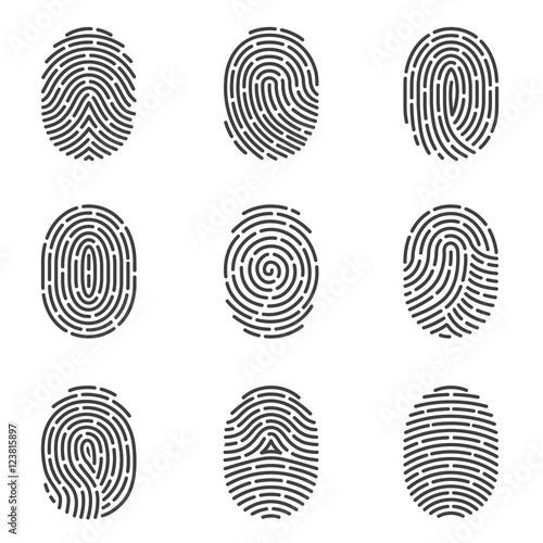Fototapeta Fingerprint icons vector set