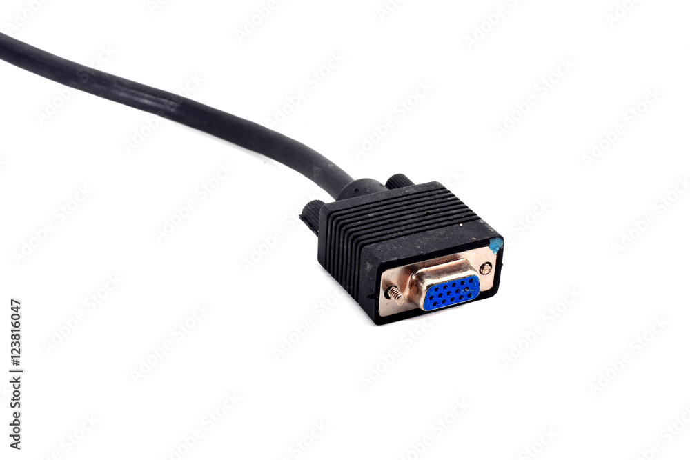 VGA Monitor Cable isolated on White Background VGA Monitor Cable isolated on White Background