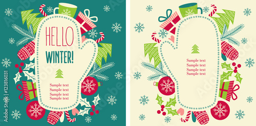 Christmas Card. Design Elements. Greeting card. Vector illustration