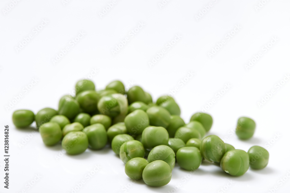 Ripe pea vegetable. Isolated on white background Ripe pea vegetable. Isolated on white background