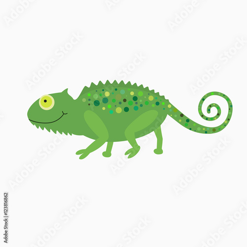 Cartoon cute Chameleon © Nadzin
