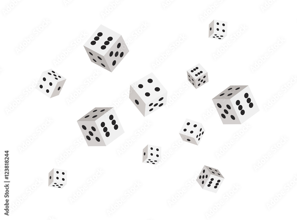 Vector dices background for casino. Sharp edges. Flat style design. Vector dices background for casino. Sharp edges. Flat style design.