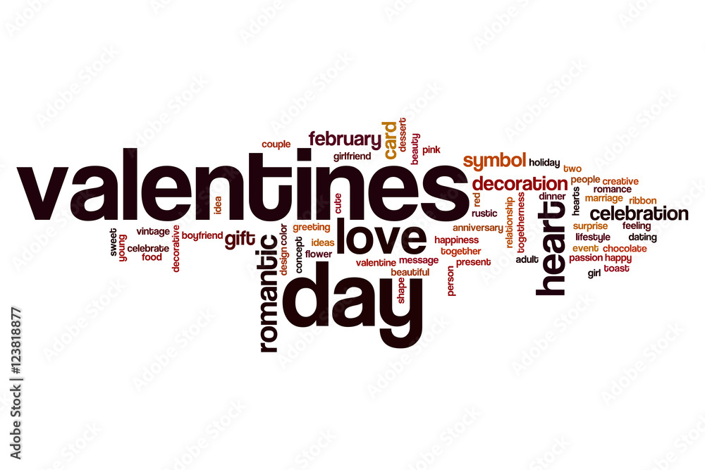 Valentines day word cloud