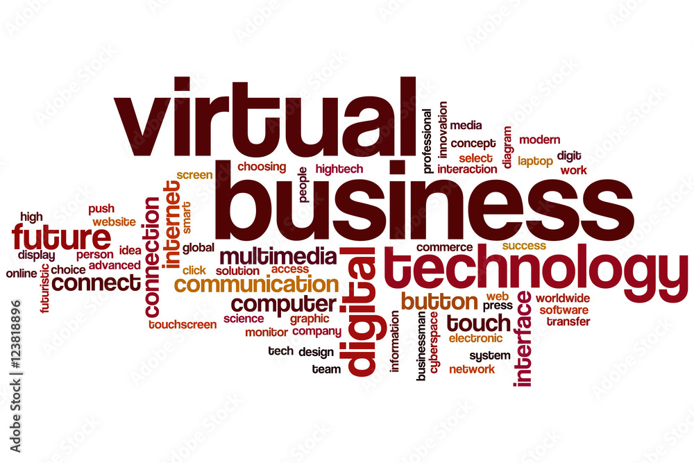 Virtual business word cloud