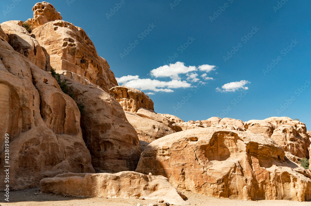 panoramic view at ancient petra, jordan