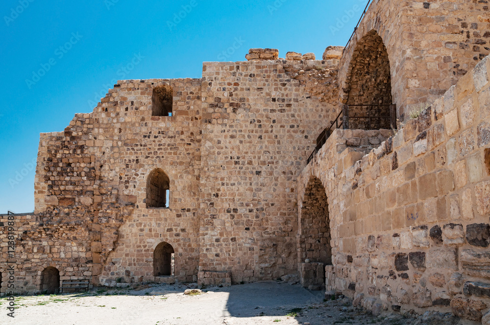 ruins of kerak crusader castle, jordan