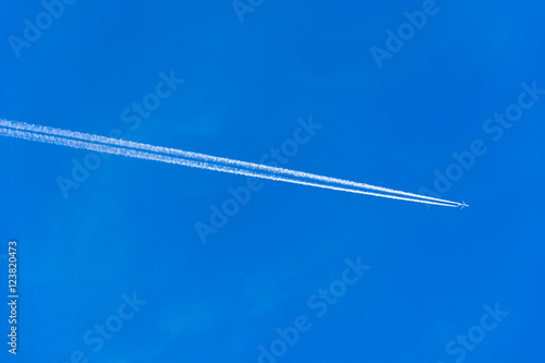 Contrails of airplane