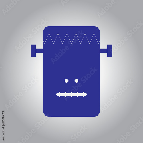 Vector illustration in flat design Halloween icon monster