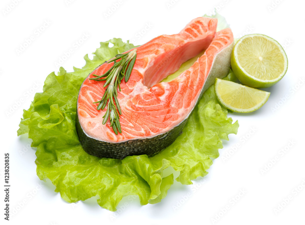 Fresh Raw Salmon Red Fish Steak Fresh Raw Salmon Red Fish Steak