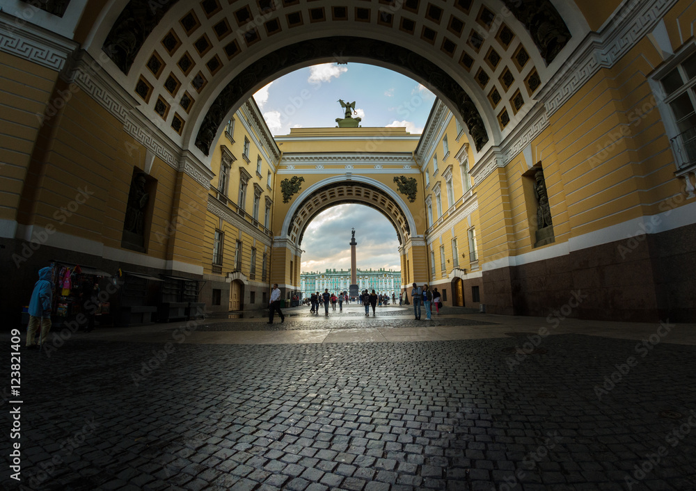 custom made wallpaper toronto digitalWinter Palace and Alexander Column through the Arch of General S