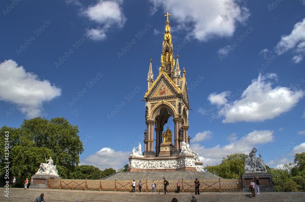 The Albert Memorial adjacent to Hyde Park, London, England