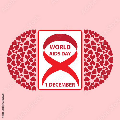 World AIDS day. 1 december. Awareness. Medical sign. Vector icon. 