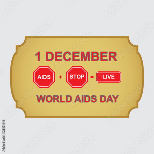World AIDS day. 1 december. Awareness. Medical sign. Vector icon. 