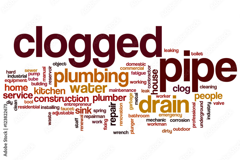 Clogged pipe word cloud