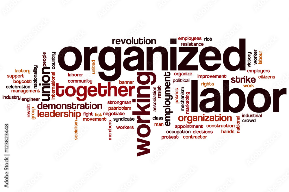 Organized labor word cloud