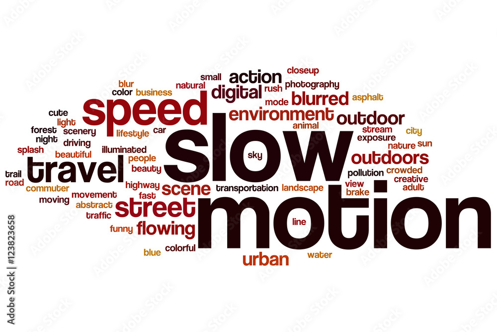Slow motion word cloud Stock Illustration | Adobe Stock