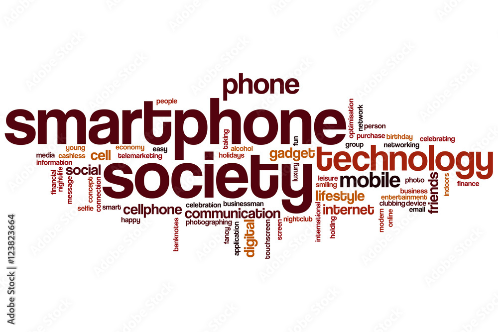 Smartphone society word cloud