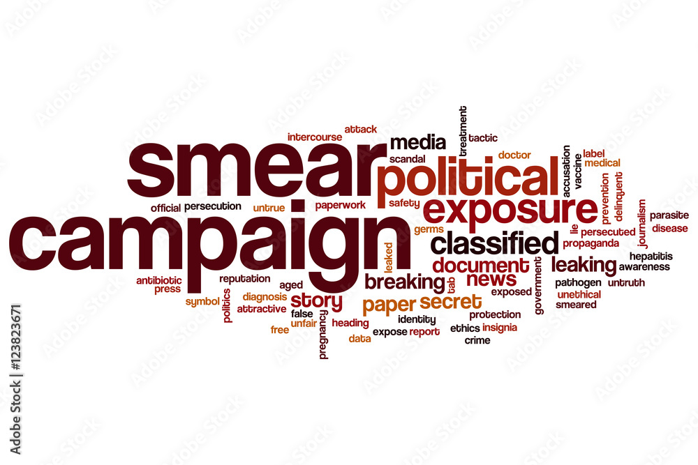 Smear campaign word cloud