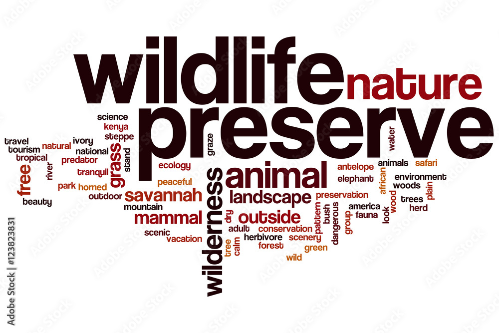 Wildlife preserve word cloud