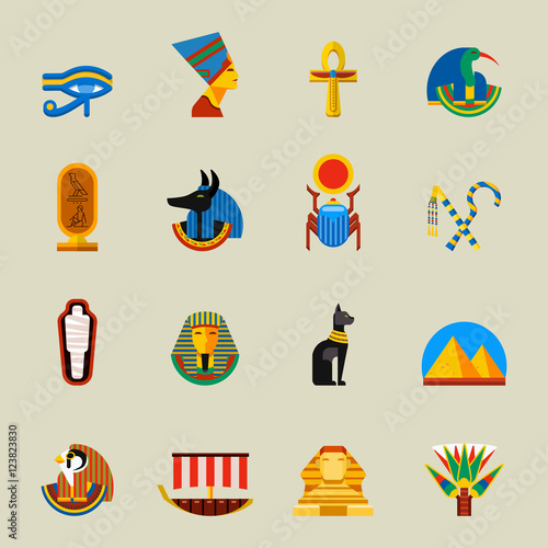 Egypt icons vectosr set.