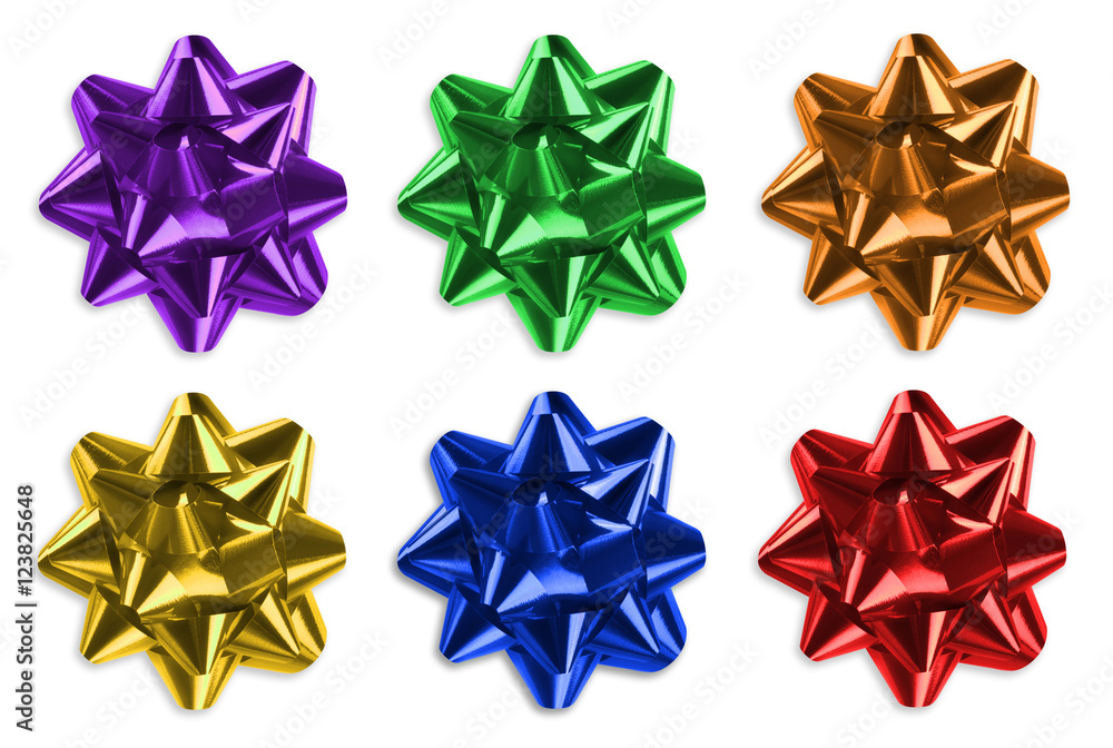 Ribbon bow group on white background Ribbon bow group on white background