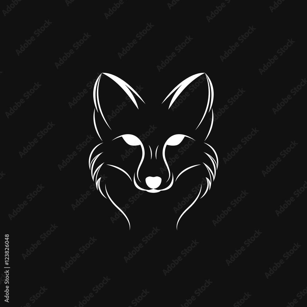 Obraz premium Vector image of a fox design on a black background