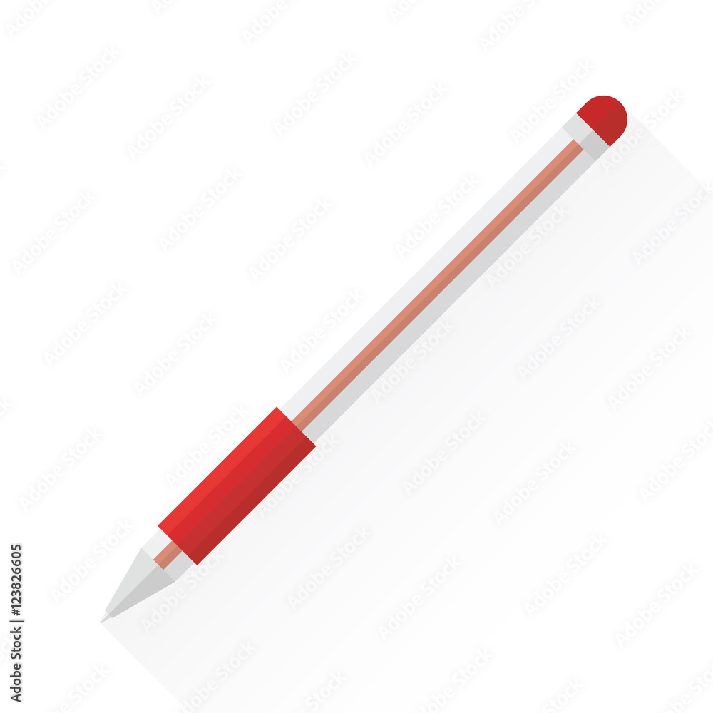 Fototapeta premium Stationery concept by pencil with red tones.