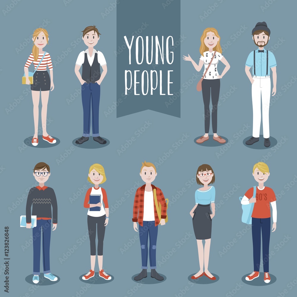 Obraz premium Young people collection 