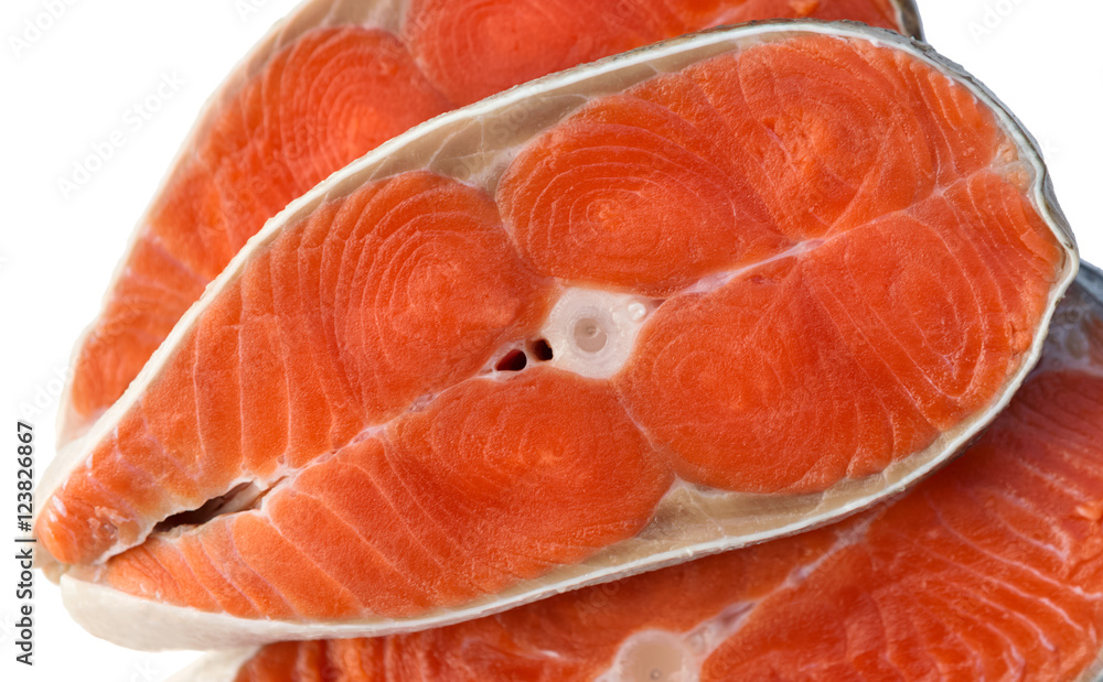 Fish of salmon. Raw fish steak. Fish of salmon. Raw fish steak.