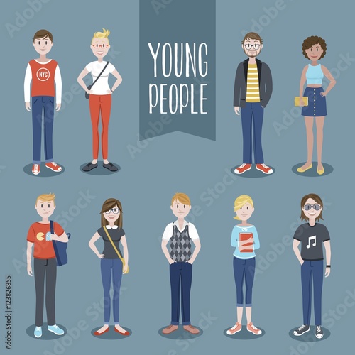 Colección de gente joven