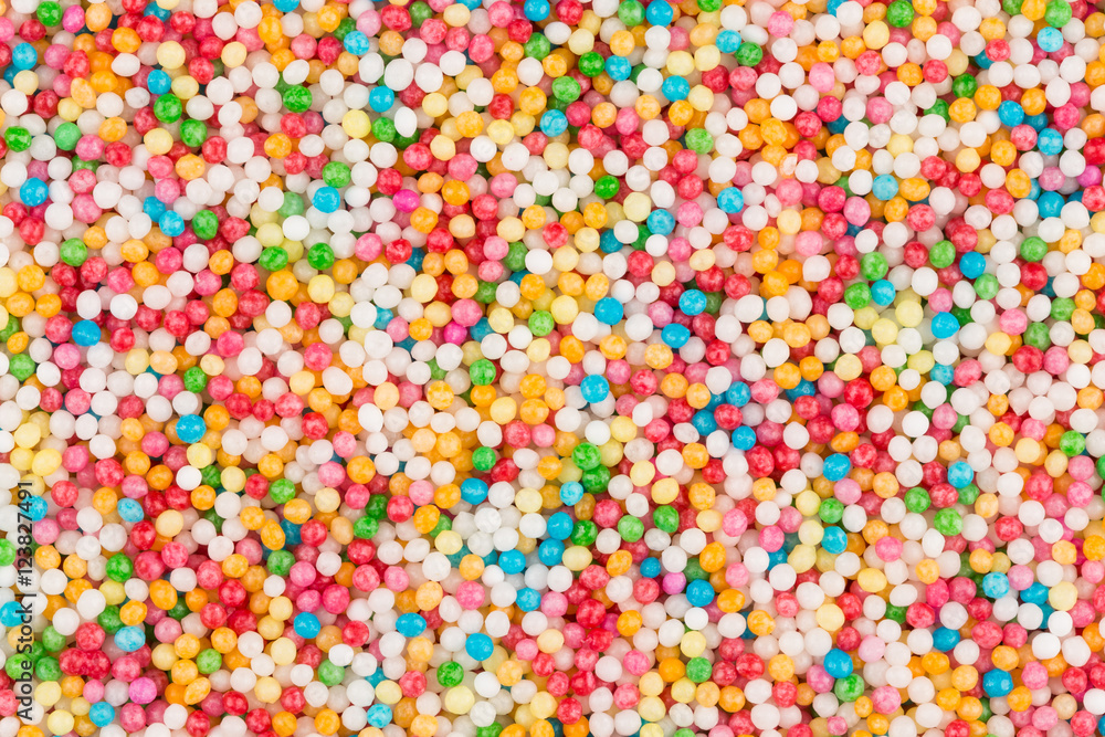 Shot of colorful sugar balls Shot of colorful sugar balls