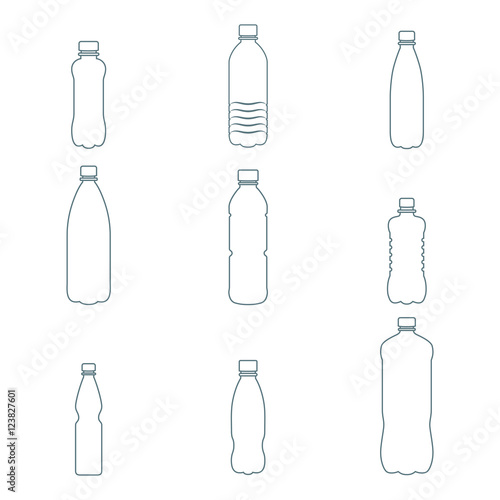 Plastic bottles icons