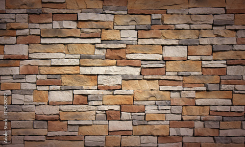 Stacked stone wall