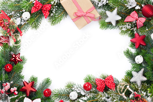 Christmas background with tree and decor